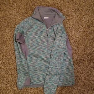 Columbia Teal and Grey Pullover w/ half zip Size L